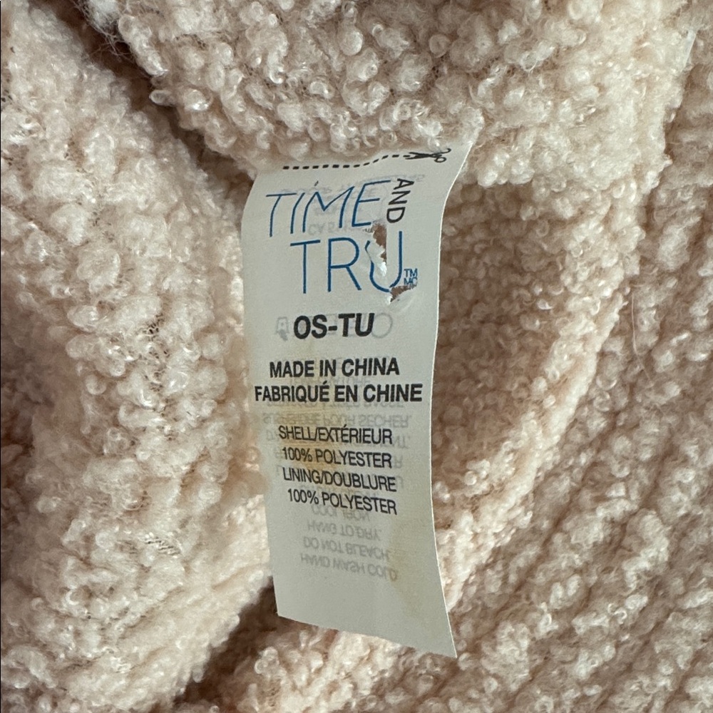 TIME & TRU Pink Bucket Hat Sherpa Lined New With Tags One Size - Picture 4 of 5